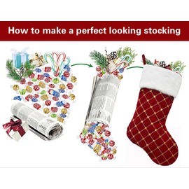 RXXR Christmas Stockings New Embroidery Sequins Large Decor Hanging Ornament Fireplace Xmas Tree Holiday Party Decoration (Red-G Stockings)