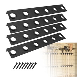 4PCS Trailer Rack,Landscape Truck Trailer Rack,Heavy Duty 6-Tools Hand Rack Landscaping Shovel Holder for Truck Trailers & Garage with Rubber Grommets and Mounting Hardware Accessories