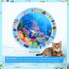 SIXCLA Cat Water Bed Play Mat, Ocean-Themed Round Sensory Water