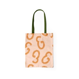 Bonamaison Printed Tote Bag, Reusable Grocery Bag, Shopping Bag, Machine Washable, Foldable, Canvas Cloth Bag with Green Handles, Size: 34x40 Cm