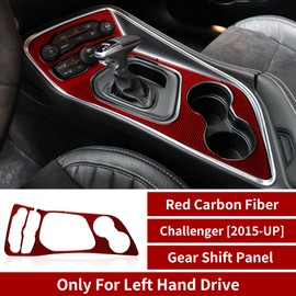 BRMYL Car Gear Shift Panel Decals for 2015 2016 2017 2018 2019 2020 2021 2022 2023 Dodge Challenger Accessories Carbon Fiber Stickers