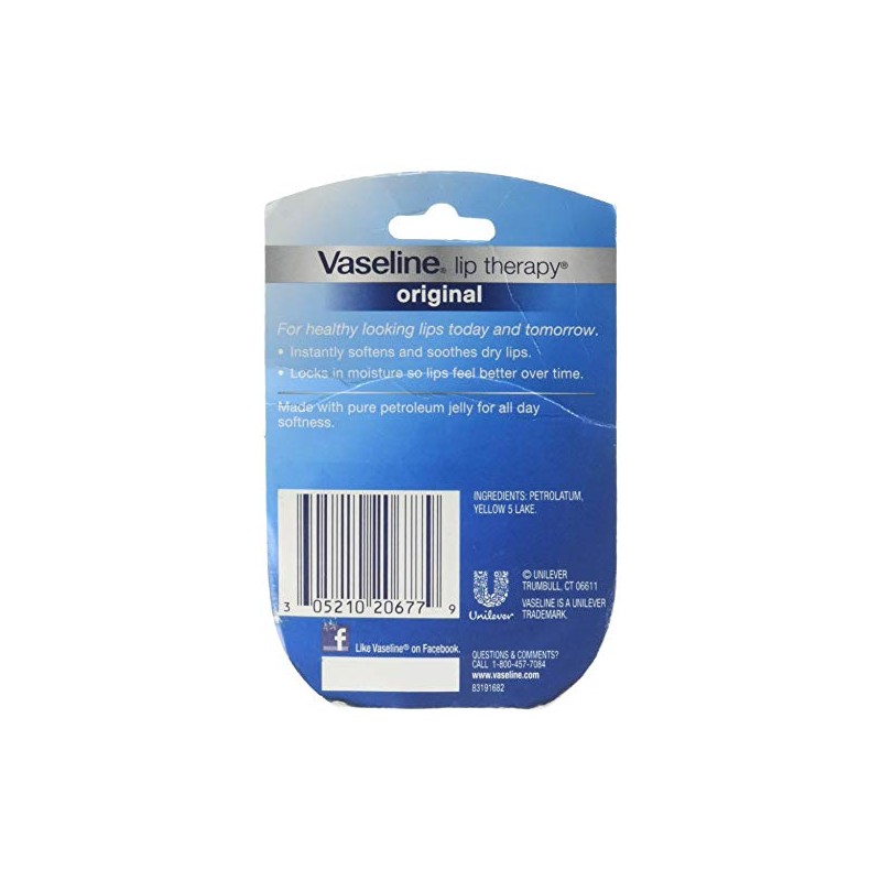 Vaseline Lip Therapy Original, .25 oz (Pack of 2)