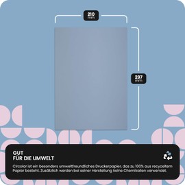 Netuno 50 Sheets of Craft Paper Blue DIN A4 210 x 297 mm 80 g Circolor Iris Coloured Paper A4 Blue Recycled Coloured Paper for Drawing, Painting, Crafting, Design, Recycled Paper, Coloured Copy Paper,