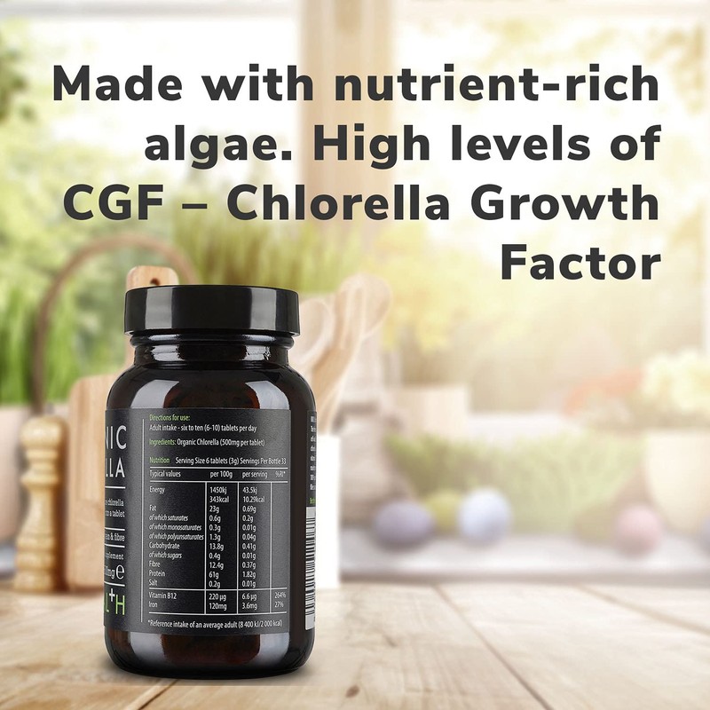 KIKI Health Organic Chlorella Tablets - 200 x 500mg Tablets