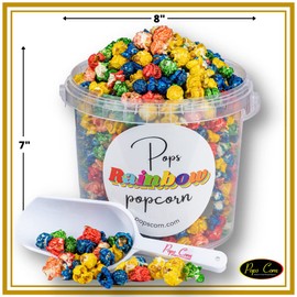 Rainbow Gourmet Popcorn! 24 oz 1.5LB-Unicorn candy Decor decorations party favors birthday colored multi flavored Pops Corn Clear Container