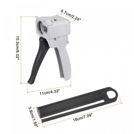 sourcing map 50ml Manual AB Epoxy Resin Mixing Applicator Dispenser Gun with Glue Mixing Rate of 10:1