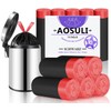 AOSULI Black Bin Liners 10 L with Drawstring Small Bin