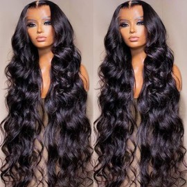 PERISMODA 13x6 Body Wave Lace Front Human Hair Wigs 180% Density 13x6 HD Lace Body Wave Frontal Wigs Human Hair Pre Plucked Bleached Knots Wigs for Women 26 Inch