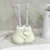Ceramic Toothbrush Holder for Bathroom, Set of 2 Cute Tooth