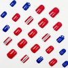 4th of July Press on Nails Short Square SWEKKE Patriotic