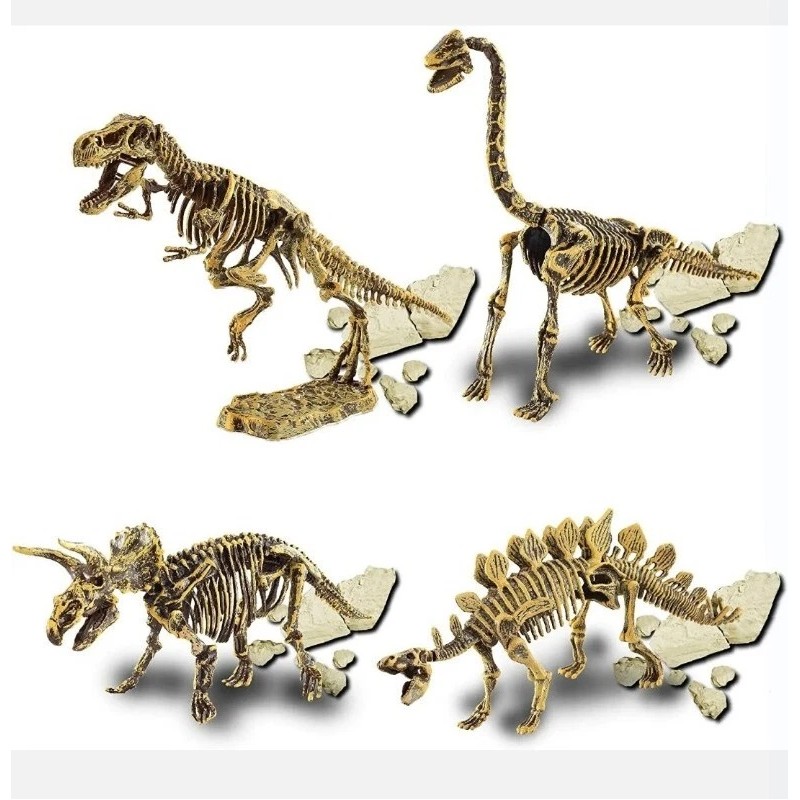 Club Genius Dinosaur Fossil Excavation & Building Kit 4 Pack
