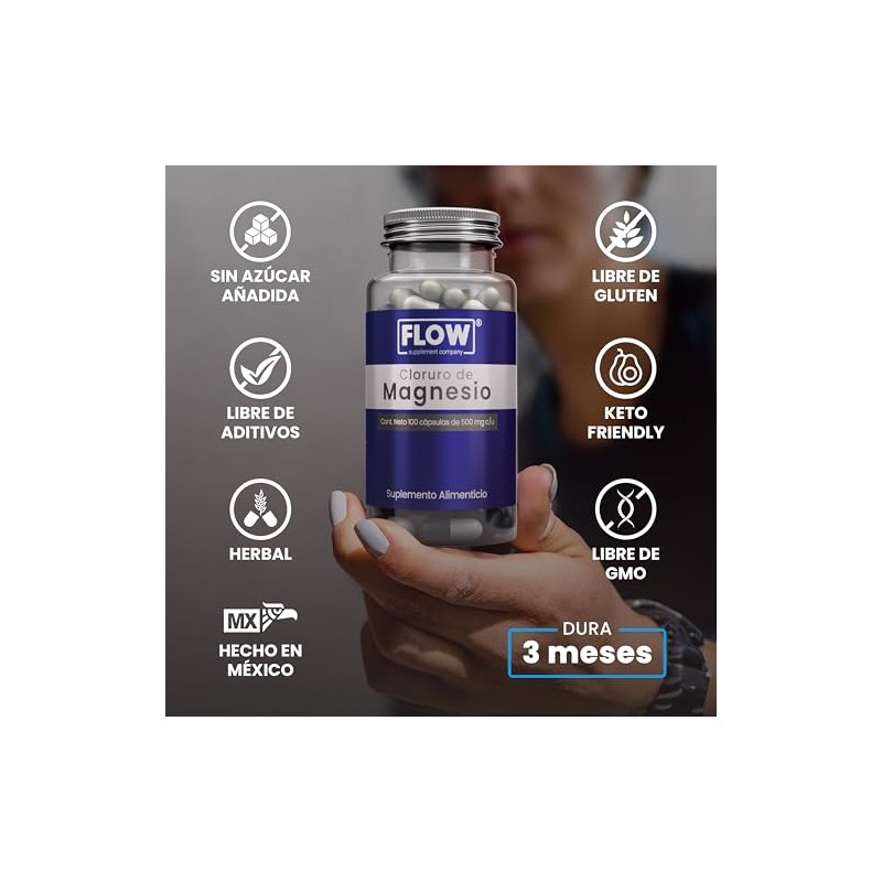 FLOW Cloruro de Magnesio 500 mg - 3 Pack (180