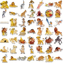 50pcs Cute Cartoon The Lion King Stickers for Kids Teens,Movie Sticker Vinyl Waterproof Stickers for Skateboard Laptop Luggage Fridge DIY Decal (szw)