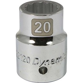 Dynamic Tools 3/4" Drive 12 Point Metric, 20mm Standard Length, Chrome Finish Socket