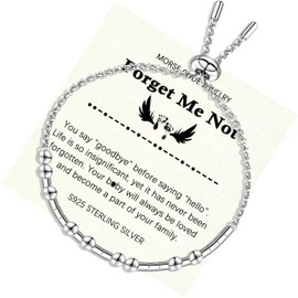 Helonley Morse Code Bracelet for Women - 925 Sterling Silver Inspirational Bracelets Adjustable Morse Code Bracelets Charm Jewelry Birthday Gifts Christmas Gifts, Adjustable, Sterling Silver, no