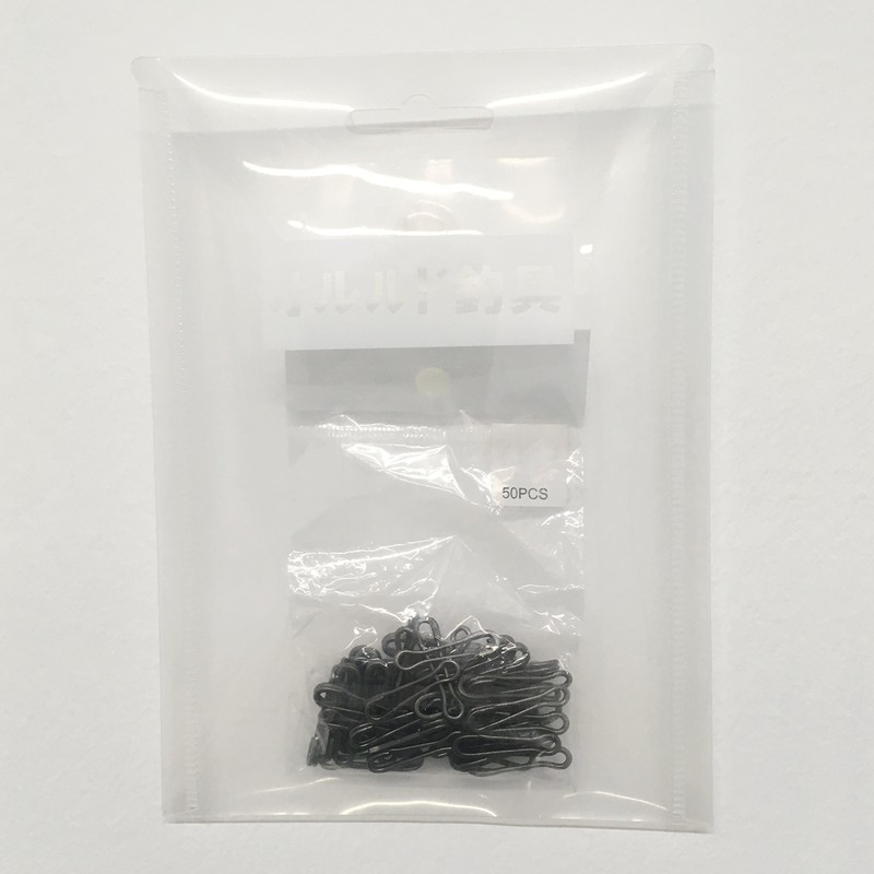 Orurdo qb500037a06n01 Snap Hawaii Hook #6 50 Pieces Chrome Black