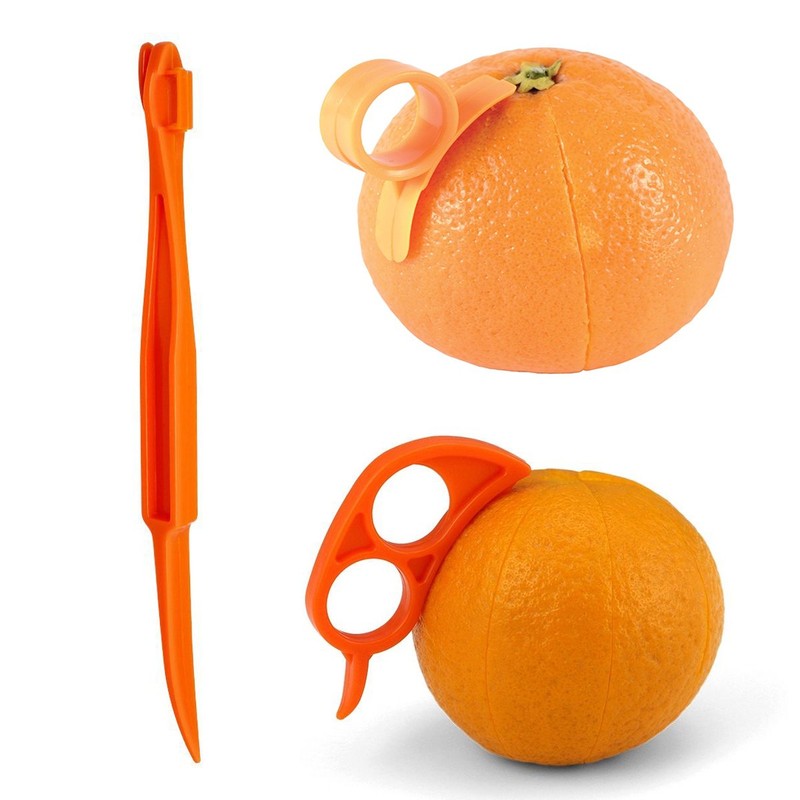 Orange Citrus Peelers, Cosmer Set of 15 Plastic Easy Slicer
