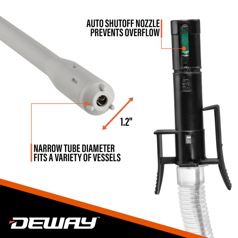 Deway Automatic Fuel Transfer Pump with Auto-Stop, AA Battery Powered,