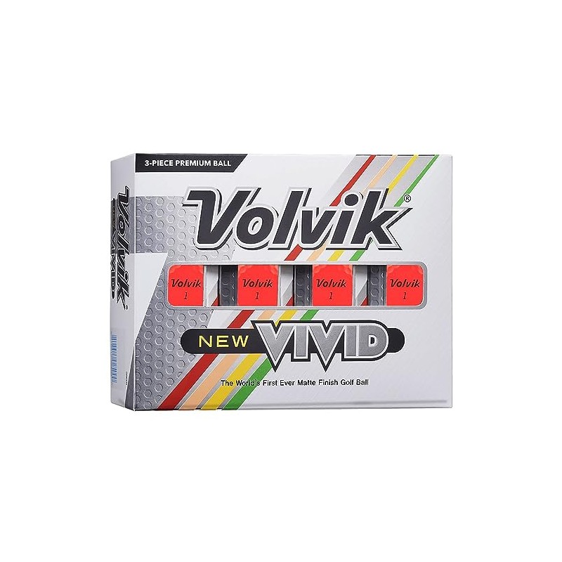 Volvik Vivid Golf Balls: Matte Red, Dozen