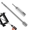 Stainless Steel Scissor Jack Drill Adapter & 2 Adapter Bits,