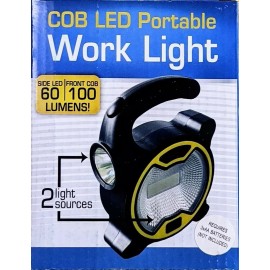 Greenbrier COB LED Portable Work Light, Battery Powered Dual Lights (60/100 Lumen) Free S&H