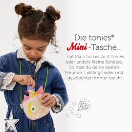 tonies® Mini Princess Bag Handy Travel Bag Holds up to 3 Hearing Figures Compatible Car Organizer, Colourful