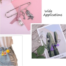 Fashewelry 20Pcs Golden Heavy Duty Safety Pins 2 Inch Metal Kilt Needles Fasteners with 3 Holes for Brooch Making Blankets Skirts Knitted Fabric Crafts