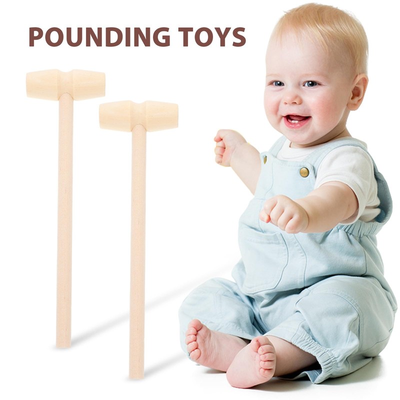 Alipis Set di 10 mini martelli e mazze in legno,