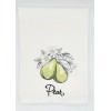 Unbranded BOTANICAL FRUITS AND FLOWERS-PEARS MACHINE EMBROIDERED FLOUR SACK DISH