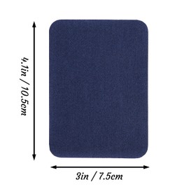 12 Pieces Dark Blue Premium Quality Fabric Iron-on Patches, Strong glue, 100% Cotton Repair Decorating Kit, Size 3" x 4-1/4" (7.5 cm x 10.5 cm)