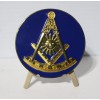 Masonic Past Master Car Metal Emblem - Gold Emblem w/Dark