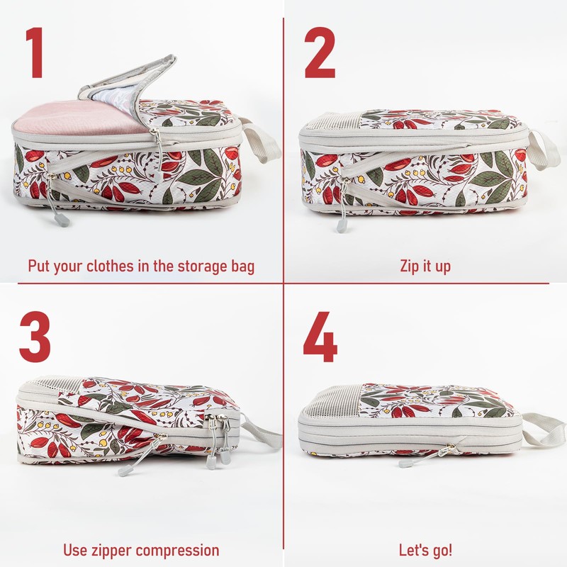 Compression Packing Cubes for Travel, Travel Essentials Luggage Organizer bags