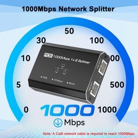 2-Port Gigabit PoE Extender, POE Ethernet Splitter 1 to 2, Gigabit Ethernet Splitter, 10/100/1000Mbps High Speed for Cat 5e/6/7/8 Cable, Plug & Play, Power Over Ethernet Adapter for Networking Devices