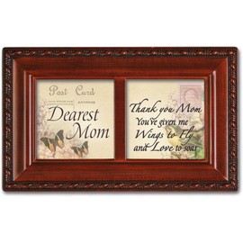 Cottage Garden Dearest Mom Given Me Wings Woodgrain Rope Trim Jewelry Music Box Plays Wind Beneath My Wings
