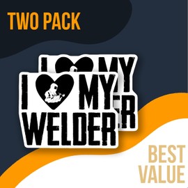 I Love My Welder Sticker - Welding Enthusiast Gift - Welder Lover Decal - Heart Welder Sticker - Laptop Car Decor - Durable Decorative Design for Home or Office - AAS0927