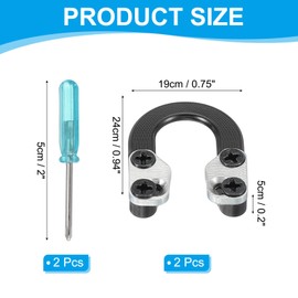 PATIKIL Archery D Loop, 2 Set Compound Bow Metal U Nock D Ring Nocking Release Accessories with Screwdrivers Screws for Shooting Hunting, Black