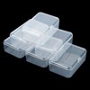 ISKYBOB 6 Packs Small Plastic Storage Containers, Clear Rectangle Bead