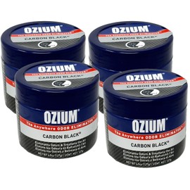 Ozium 4.5 Ounce 4 Pack Odor Eliminating Gel for Homes, Cars, Offices and More, Carbon Black