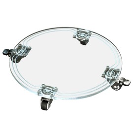 ONEON Flowerpot with Casters, 360° Rotation, Silent, Lockable, Flat Dolly, For Home Use, Storage, Clear Acrylic Stand, Flower Stand, Air Purifier Stand, Load Capacity 88.2 lbs (40 kg) (26 cm)