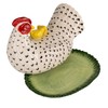 Creative Co-Op Stoneware Vintage Reproduction Hen Shaped Butter Dish, Multicolor