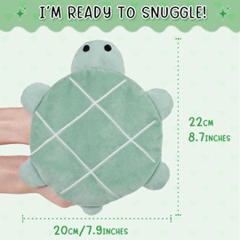 Green Turtle Cute Microwavable Heating Pad – Plush Cat for Period Cramp Relief, Funny Gifts for Women, Girlfriend, Daughter, Teens – Heated Stuffed Animal