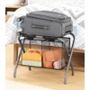 Whitmor Luggage Rack with Accessory Shelf - Black