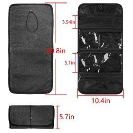 Musiin Guitar Accessory Organizer Bag, Foldable Easy Access Pockets Case, Picks, Strap, Capo, Strings Holder Storage (Iron)