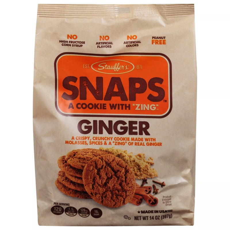 Stauffer's Original Ginger Snap Cookies 14 oz (Pack of 12)