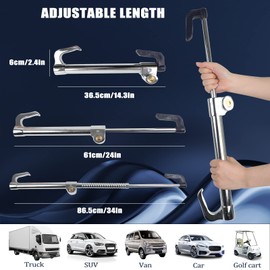 [Upgrade] lootaan Steering Wheel Lock Bar, Vehicle Brake Pedal Lock Anti Theft Clutch Lock, Universal Anti-Theft Car Device, Car Double Hook Double Protection for Car Truck SUV Van Security