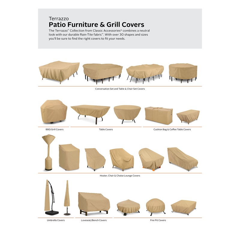 Classic Accessories Terrazzo Patio Bench/Loveseat Cover, Medium