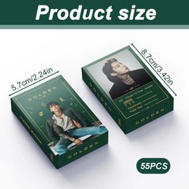 KSOIQPU Jungkook Photo Cards, 55 Pieces, BTS Cards, Mini Card, Photo Cards, Album Photo Cards, Trading Card, Kpop Photocards, a
