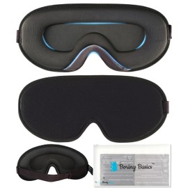 100% Blackout Sleep Mask for Women & Men, Soft Natural Silk, Zero Eye Pressure, Eyelash Friendly, Ergonomic 3D Cutout, Adjustable Strap,Ideal for Travel and Sleeping