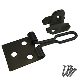 Keypak Wire Hasp and Staple Security Lock Set, 75mm-100mm, Weather Resistant, Black and Zinc Plated (Black, (L)75mm)