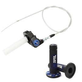 0769FUWU Universal 22mm 7/8" Twist Throttle Handle Grip + Cable for Cross-Country Motorcycle 250 Dirt Pit Motor Bike Motorcycle CRF70 TTR KLX110 SSR Thumpstar YCF（Bule）